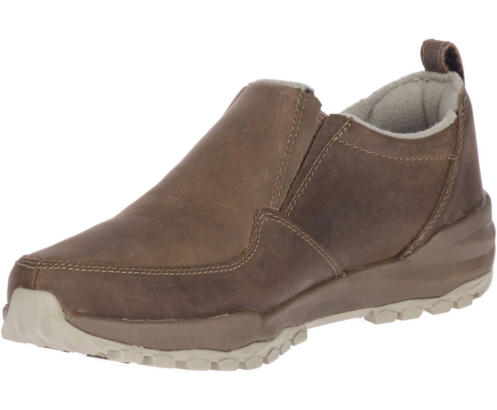 Merrell Slip Ons Brown - Icepack Guide Moc Polar Waterproof - Womens 05USLVMPC
